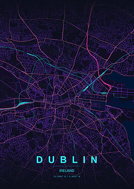 Dublin City Map Art