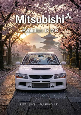 white Mitsubishi Evolution IX MR in japan