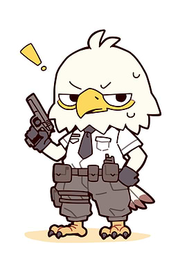 Angry Eagle Officer with Gun