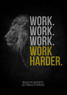 Lion and Motivational Text