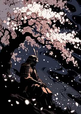 Samurai Under Cherry Blossoms