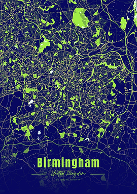 Birmingham City Map Art