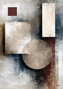 Textured Geometry No. 7 Minimalist Abstract Wall Art