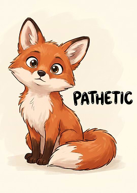 Cute Fox with 'Pathetic' Text
