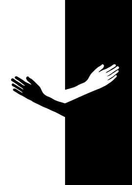 Black and White Arms Hugging