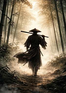 Samurai in a Bamboo Forest