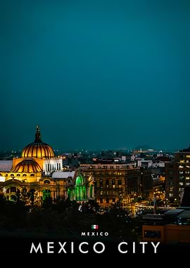 Mexico City Skyline at Dusk