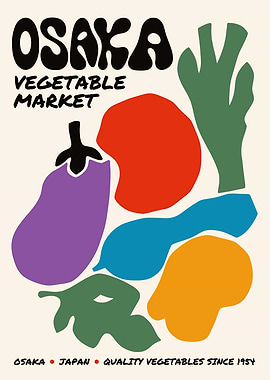 Osaka Vegetable Market Poster
