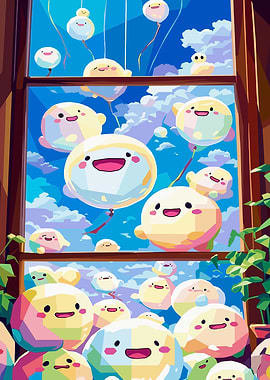 Cute Characters in a Window