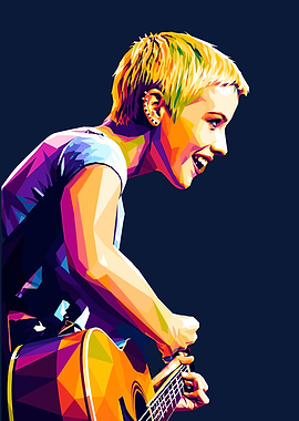 Woman playing acoustic guitar