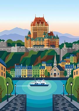 Quebec City Skyline with Chateau Frontenac
