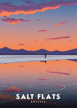 Salt Flats Bolivia Sunset