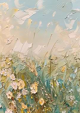 Impressionistic Meadow with Wildflowers