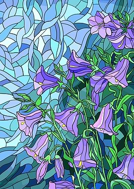 Stained Glass Bluebells