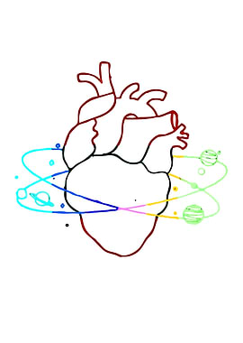Cosmic Heart with Planets