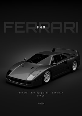 Ferrari F40 Dark Render