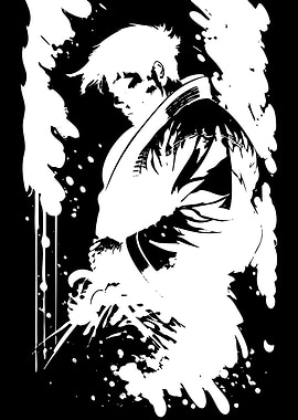 Martial Artist in Black and White