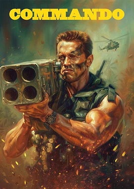 Commando Arnold Schwarzenegger Movie Poster