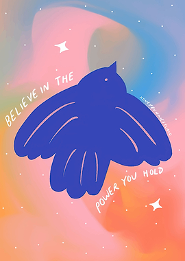 Blue bird with inspirational text