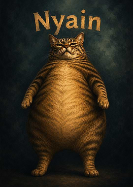 Fat Cat 'Nyain' Painting