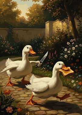Ducks with Knife and Toast