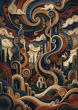 Steampunk Abstract Paper Quilling Art