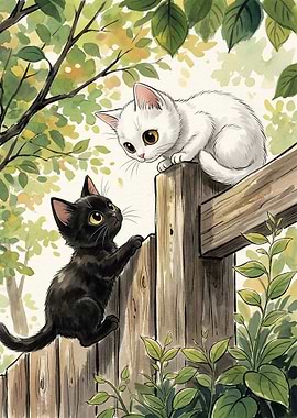 Two Kittens on a Fence