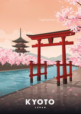 Kyoto Japan Cherry Blossom Torii Gate