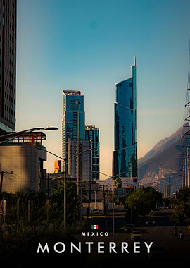 Monterrey Cityscape with Mountains