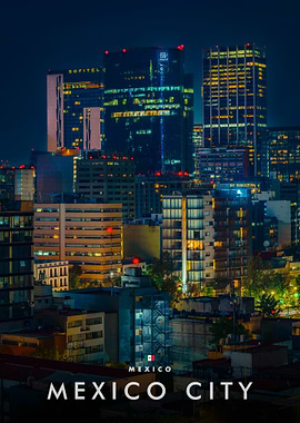 Mexico City Skyline at Night