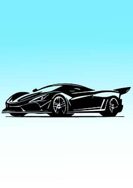 Black Sports Car Silhouette