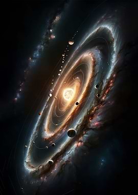 Galactic Solar System with Planets