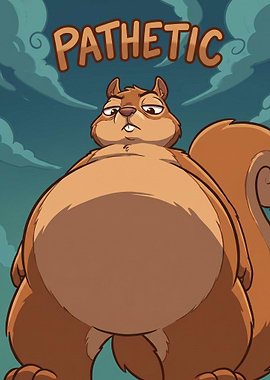 Fat Squirrel with Pathetic Text