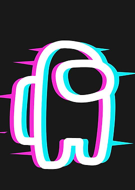 Among Us Glitch Effect Character