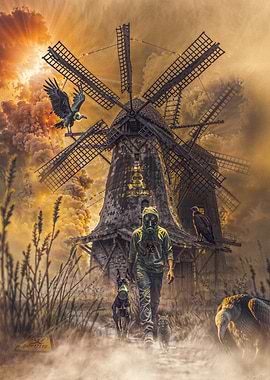 Post-apocalyptic survival scene