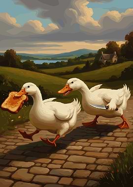 Ducks with Toast and Knife