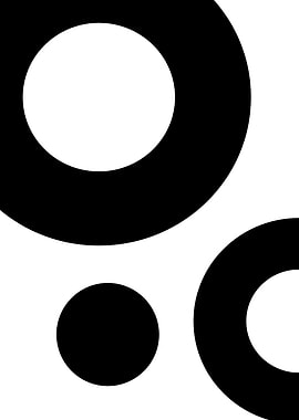Abstract Black Circles on White Background