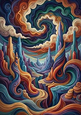 Surreal Swirling Landscape