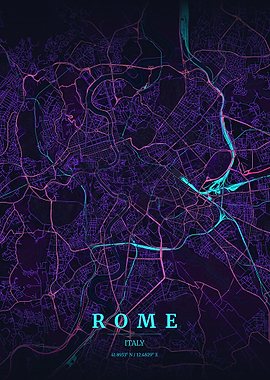Rome City Map Art