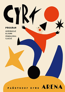 Retro Circus Poster with Acrobat