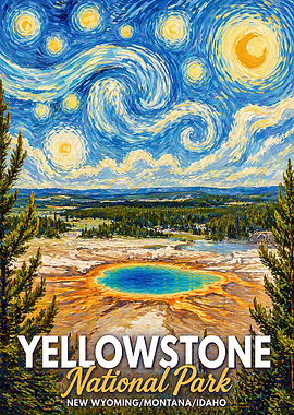 Yellowstone National Park Starry Night