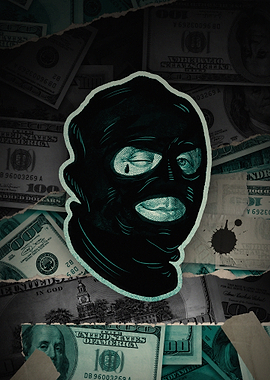 Masked Figure Over Money
