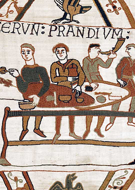 Here They Have a Meal Bayeux Tapestry Scene 43