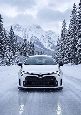 Toyota GR Corolla in Snowy Mountains