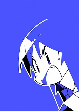 Anime Character with Blue Background