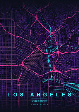 Los Angeles Map Art