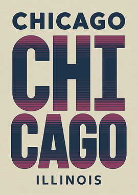 Chicago Illinois Text Art