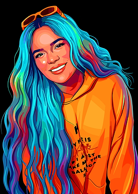 Karol G Pop Art Portrait