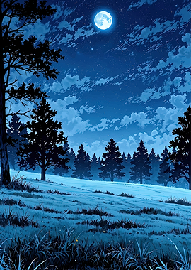 Moonlit Night Landscape