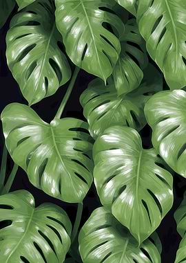 Monstera Leaves Pattern 2
